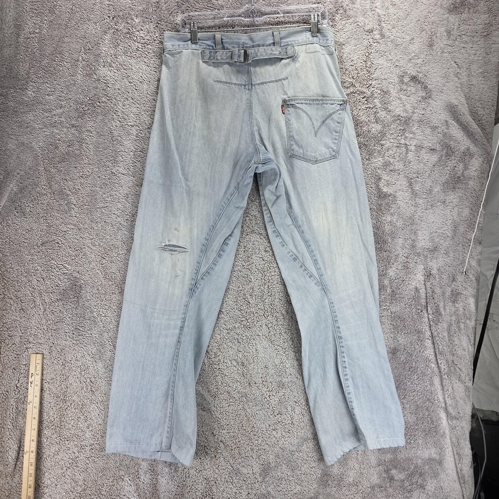 VTG Levis Engineered Jeans Mens Blue Twisted Buckle Back One Pocket Fits 32x30